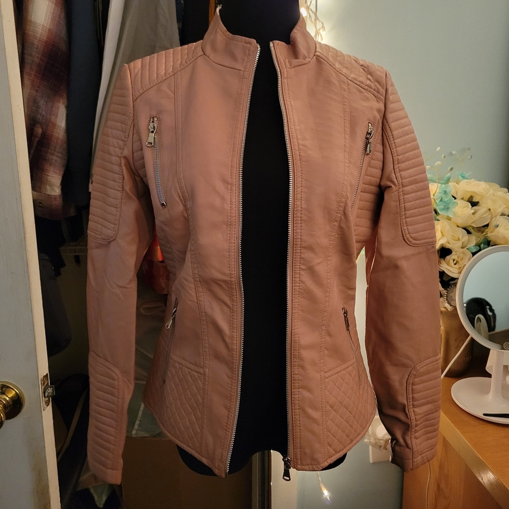 Blush Pink YMI Leather Jacket - Picture 3 of 7